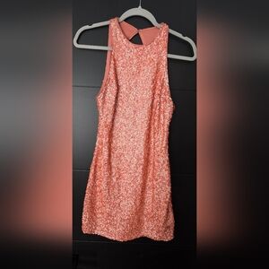 Express - Coral Sequin Dress